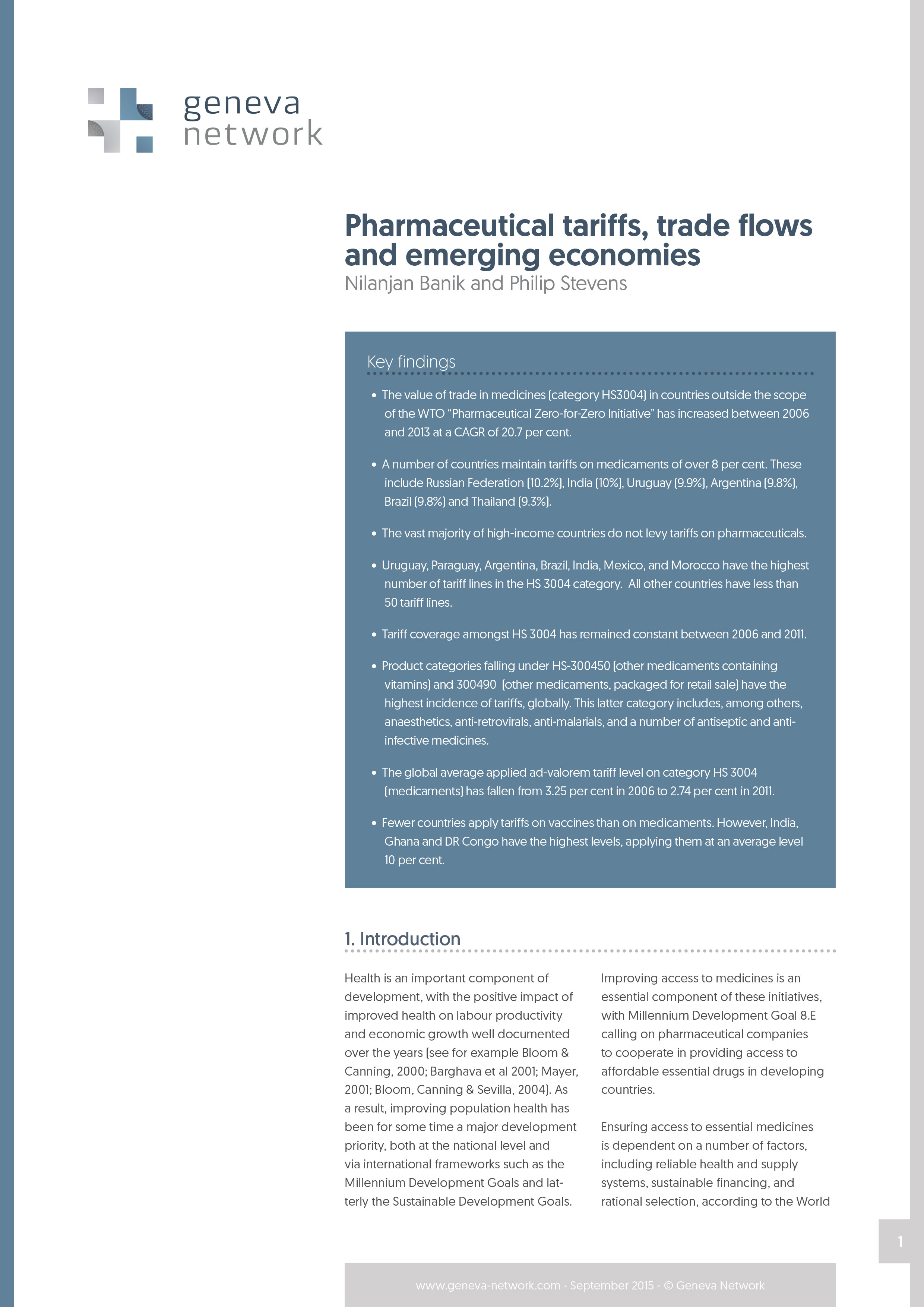 Pharmaceutical tariffs, trade flows and emerging economies