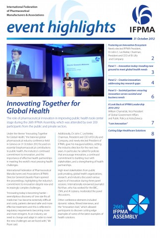 IFPMA event highlights: innovating together for global health