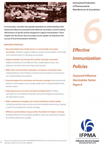 Fact sheet 6: Effective immunization policies