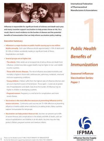 Fact sheet 1: Public health benefits of immunization