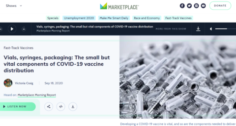 Interview – BBC World Service Marketplace Morning Report – Vials, syringes, packaging: The small but vital components of COVID-19 vaccine distribution