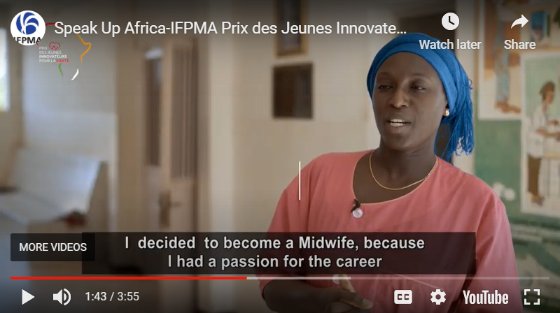 Speak Up Africa – IFPMA Prix des Jeunes Innovateurs Africains pour la Santé – Vidéo Professionnels de la santé